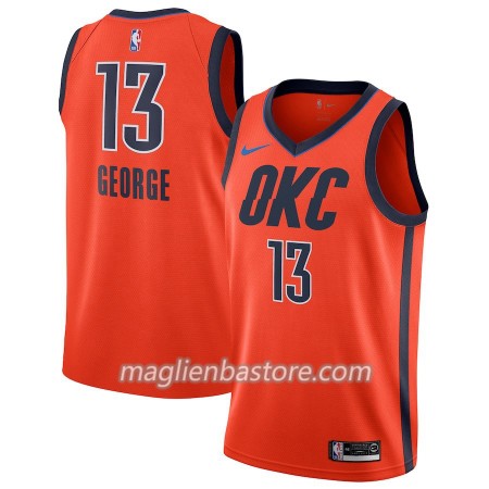 Maglia NBA Oklahoma City Thunder Paul George 13 2018-19 Nike Arancione Swingman - Uomo